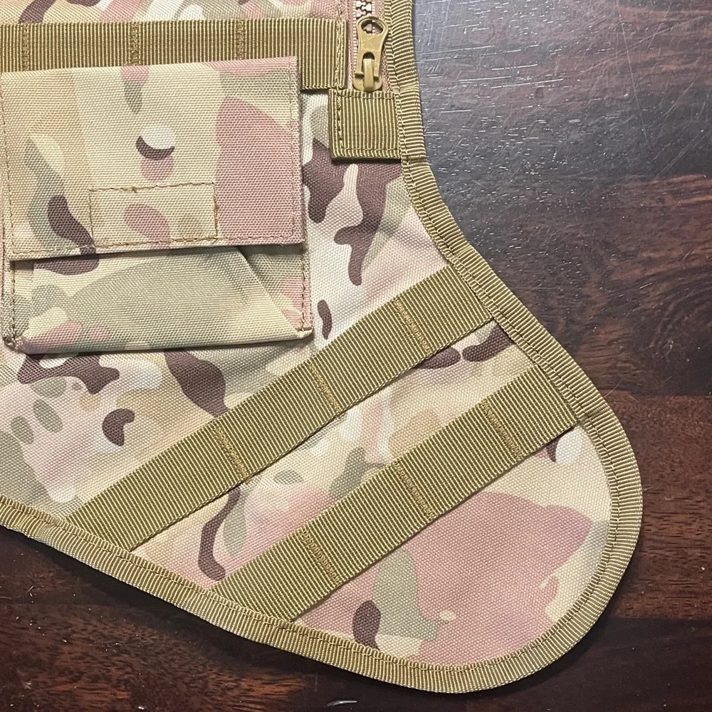 Camo Tactical Christmas Stocking with Handle NWOT